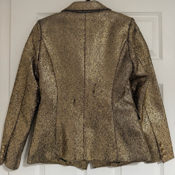 ATTENTIF PARIS ,Gold Women's Suit Jacket - Picture 6 of 10